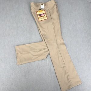 NWT Wrangler Wrancher Pants Men 36x32 Khaki 82KH Polyester Boot Cut Dress Jean